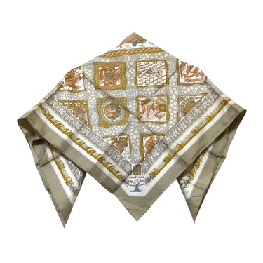 Gray Hermes Mare Nostrum Silk Scarf Scarves - Designer Revival