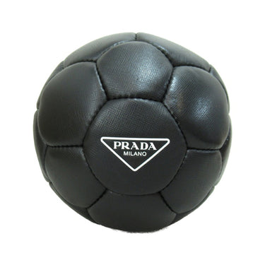 Black Prada Saffiano Logo Soccer Ball - Designer Revival