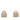 Gold Chanel CC Brass Resin Strass Top Handle Bag Push Back Earrings