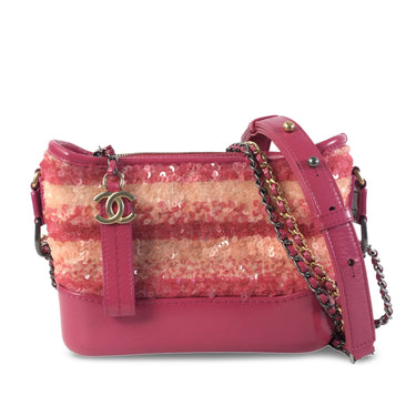 Pink Chanel Small Sequin Gabrielle Crossbody - Designer Revival