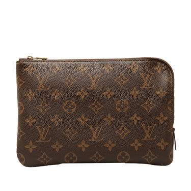 Brown Louis Vuitton Monogram Etui Voyageur PM Clutch Bag - Designer Revival