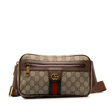 Brown Gucci GG Supreme Ophidia Belt Bag - Designer Revival