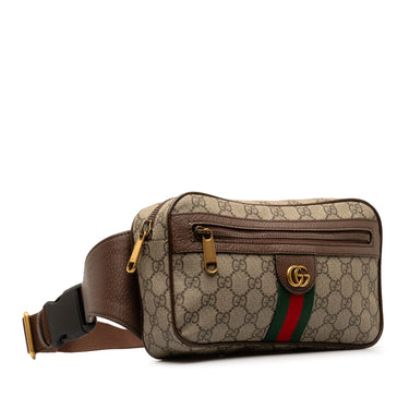 Brown Gucci GG Supreme Ophidia Belt Bag - Designer Revival