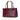 Red Burberry House Check Trimmed Leather Handbag