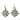 Silver Chanel CC Silver Plated Crystal Dangle Earrings