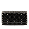 Black Valentino Rockstud Spike Leather Wallet - Designer Revival