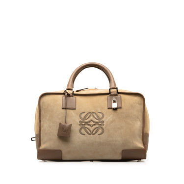 Tan LOEWE Suede Amazona 36 Handbag - Designer Revival
