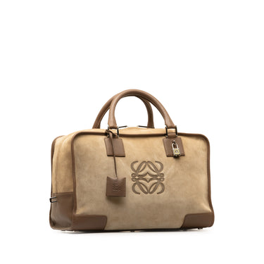 Tan LOEWE Suede Amazona 36 Handbag - Designer Revival
