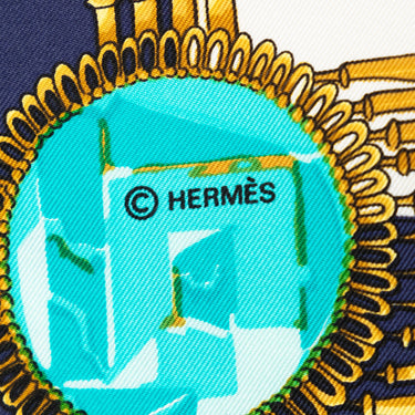 Blue Hermès Mexique Silk Scarf Scarves - Designer Revival