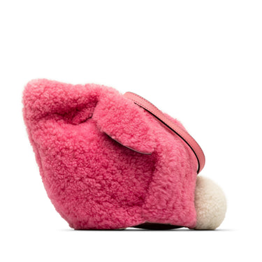 Pink LOEWE Mini Shearling Bunny Crossbody