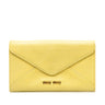 Yellow Miu Miu Envelope Flap Long Wallet - Designer Revival