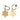 Gold Chanel Gold Plated Snowflakes Hoop Push Back Earrings - Designer Revival
