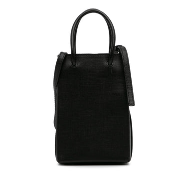 Black Balenciaga Mini Shopping Phone Holder Satchel - Designer Revival