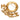 Gold Chanel CC Gold Plated Five Charm Ring Brooch