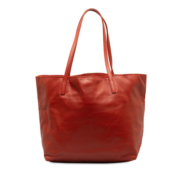 Red Loewe Anagram Leather Tote Bag - Designer Revival