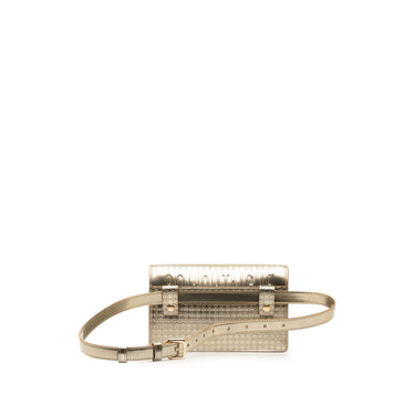 Gold Dior Metallic Patent Microcannage 30 Montaigne 2-in-1 Pouch Belt Bag - Designer Revival