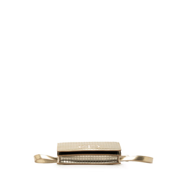 Gold Dior Metallic Patent Microcannage 30 Montaigne 2-in-1 Pouch Belt Bag - Designer Revival