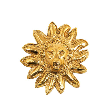 Gold Chanel Lion Head Brooch - Designer Revival