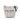 White Saint Laurent Striped Canvas Rive Gauche Bucket Bag