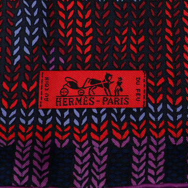 Red Hermes Au Coin Du Feu Silk Scarf Scarves - Designer Revival