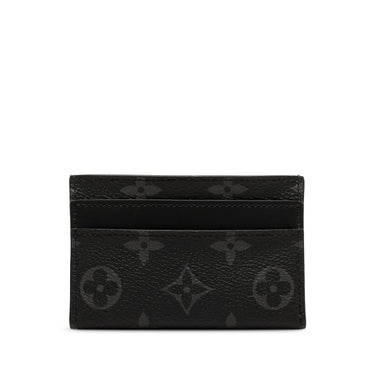 Black Louis Vuitton Monogram Eclipse Porte Cartes Double Card Holder - Designer Revival