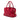 Red Prada Vitello Daino Zip Top Convertible Tote Satchel