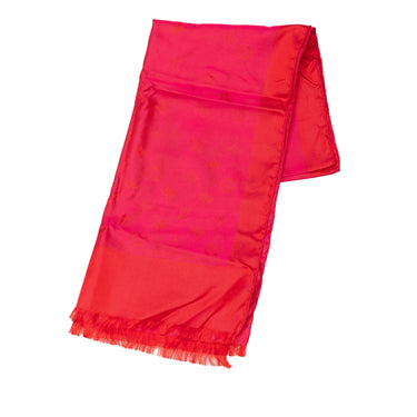 Red Louis Vuitton Monogram Silk Scarf Scarves - Designer Revival