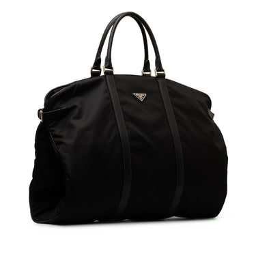 Black Prada Saffiano Trimmed Tessuto Garment Bag - Designer Revival