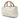 White Gucci Medium Calfskin Bamboo Shopper Satchel