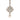 Silver Chanel CC Brass Strass Pendant Necklace