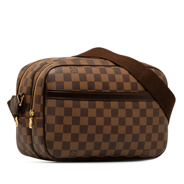 Brown Louis Vuitton Damier Ebene Reporter PM Crossbody Bag - Designer Revival