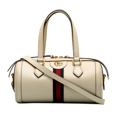 White Gucci Leather Ophidia Satchel - Designer Revival