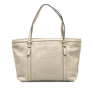White Gucci Microguccissima Nice Tote Bag - Designer Revival
