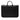 Black Burberry Check Embossed Trimmed Leather Business Bag