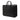 Black Burberry Check Embossed Trimmed Leather Business Bag