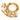 Gold Chanel CC Gold Plated Five Charm Ring Brooch