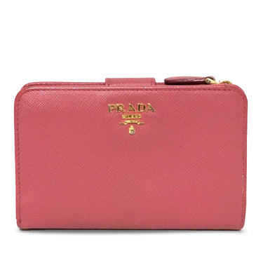 Pink Prada Saffiano Bi-fold Wallet