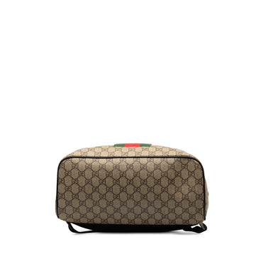 Brown Gucci GG Supreme Web Backpack - Designer Revival