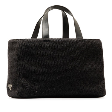 Black Prada Wool Tote Bag