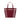 Red Burberry House Check Canvas Trimmed Leather Handbag