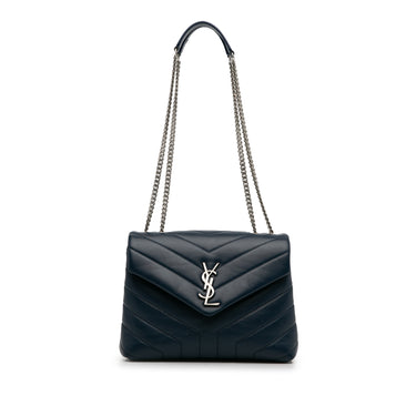 Blue Saint Laurent Small Loulou Shoulder Bag
