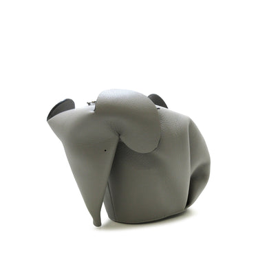 Gray LOEWE Large Leather Elephant Satchel - Designer Revival