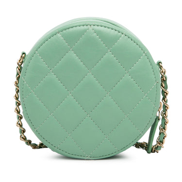 Green Chanel Quilted Lambskin Round Crossbody - Designer Revival