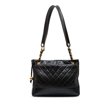 Black Chanel Quilted CC Lambskin Shoulder Bag