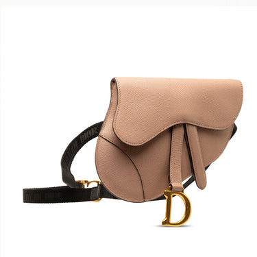 Tan Dior Leather Saddle Belt Bag