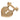 Gold Chanel CC Gold Plated Strass Heart Lock and Key Brooch