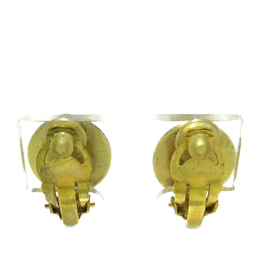 Gold Chanel Faux Pearl Clip On Earrings - Designer Revival