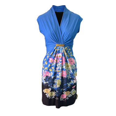 Blue & Multicolor Roberto Cavalli Printed Dress Size US S - Designer Revival