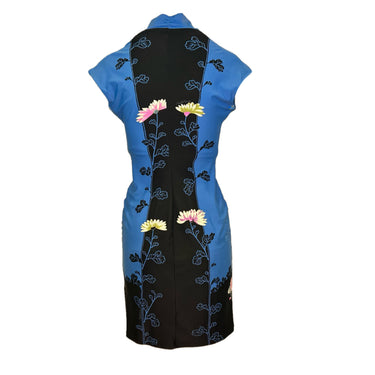 Blue & Multicolor Roberto Cavalli Printed Dress Size US S