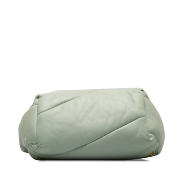 Green Off-White Leather Pump Pouch Satchel - Designer Revival